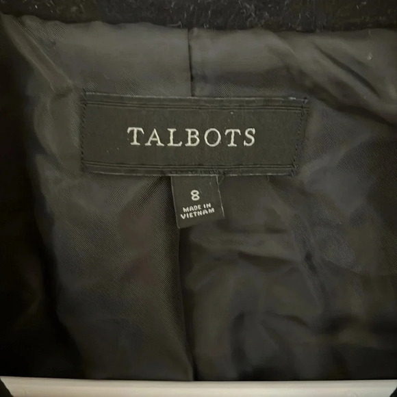TALBOTS WOMEN'S BLACK VELOUR QUILTED BUTTON DOWN JACKET SZ 8 - Picture 2 of 7